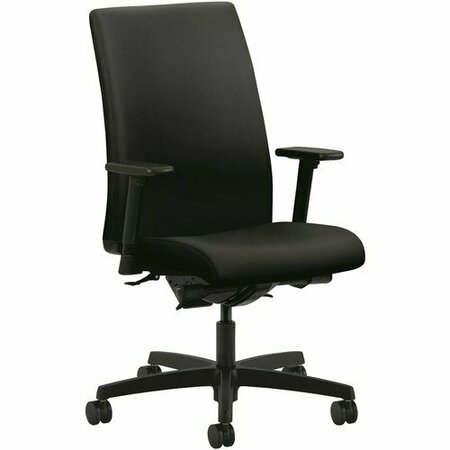 THE HON CO Mid-Back Task Chair, Adjustable Arms, 27inx39inx44in, PU BK HONIW104UR10